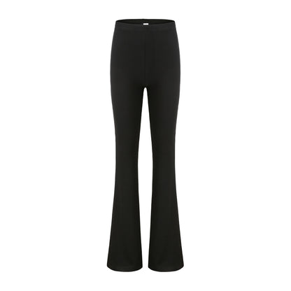 Hip Slimming Slim Fit Sexy Hip Tight Mop Pants Black Bell-Bottoms Spring Summer