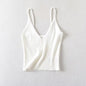 Spring Summer Solid Color Knitted Camisole Casual Slim Top Women