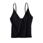Spring Summer Solid Color Knitted Camisole Casual Slim Top Women