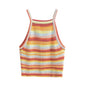 Summer Sexy Striped Tight Short Knitted Camisole Top Women