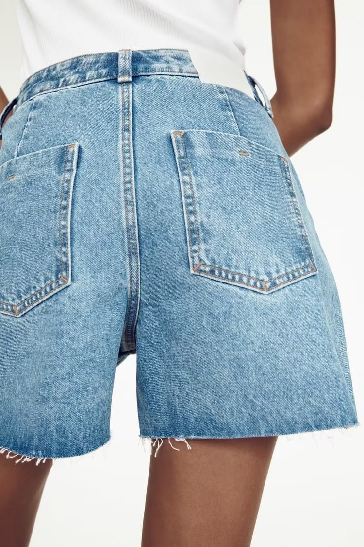 Summer Women Retro Slim High Waist Denim Shorts