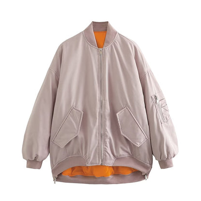 Spring Women Loose Casual Flight Cotton Coat Jacket Coat