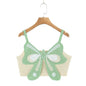 Spring Nail Beading Holiday Bowknot Decoration V Neck Short Camisole Women