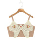 Women Early Spring Bow Embroidered Slip Top Knitted Vest