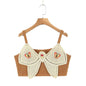 Women Early Spring Bow Embroidered Slip Top Knitted Vest