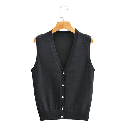 Knitted Sweater Vest Cardigan Sleeveless