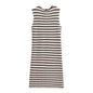 Fall Women Clothing Crew Neck Raw Edges Design Striped Vest Knitted Dress