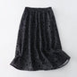 Autumn Embossed Flocking Floral A line Skirt Autumn Winter Women Dress Maxi Skirt