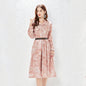 Women  Summer New Elegant Shirt A  word Dress Midi Dress Jungle Print Dress