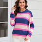 Autumn Winter Sweater Stitching Wide Striped Pullover Base Knitwear Sweater