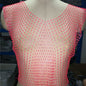 Mesh Diamond Vest Sexy Hollow Out Cutout Nightclub Disco Women Top