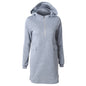 Autumn Winter  Neckline Zipper Hooded Pullover Faux Pocket Solid Color Women