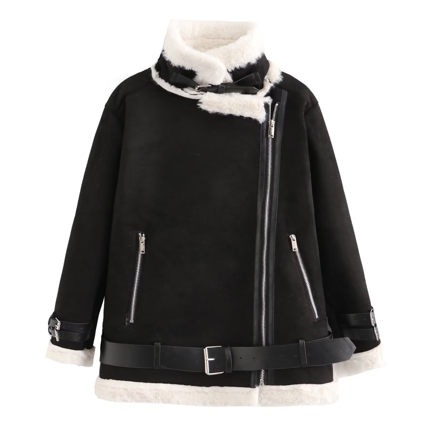 Winter Faux Shearling Jacket Jacket Zipped Cotton Padded Jacket Women