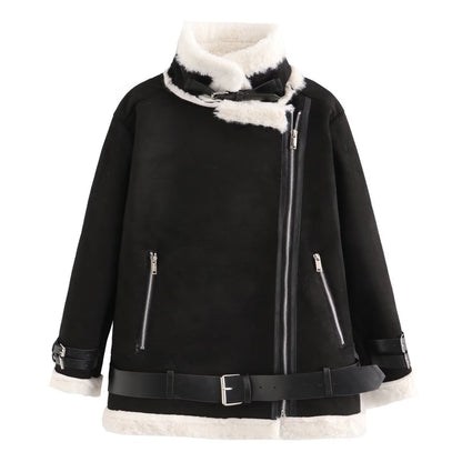 Winter Faux Shearling Jacket Jacket Zipped Cotton Padded Jacket Women