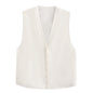 Summer Sleeveless V neck Knitted Striped Vest Jacket Women