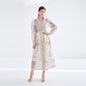 Women  New Elegant Long Sleeve Heavy Duty Beaded Lace Dress