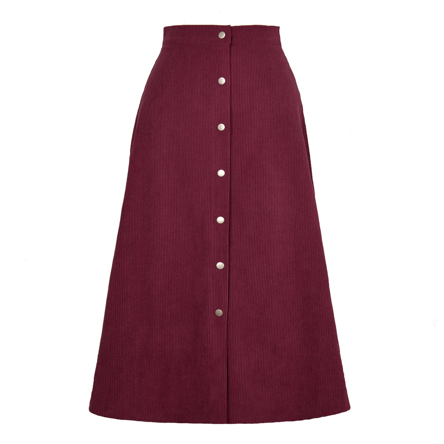 Women Clothing Boutique Corduroy Skirt Single Breasted High Waist Autumn Winter Maxi  Women Skirt