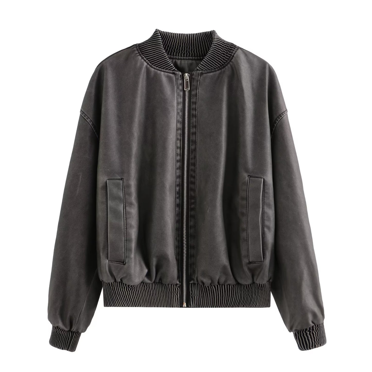 Summer Women Street Wash Effect Bomber Jacket