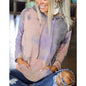 Women New Popular Tie Dye Printed Long Sleeve Hooded Casual Sweater