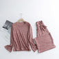 Women Homewear Two Piece Set Soft Comfortable High Elastic Outerwear Long Sleeved Pajamas Casual Loose Outfit