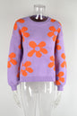 Autumn Winter Women Printed Sweater Pullover Floral Plus Size Sweater Women