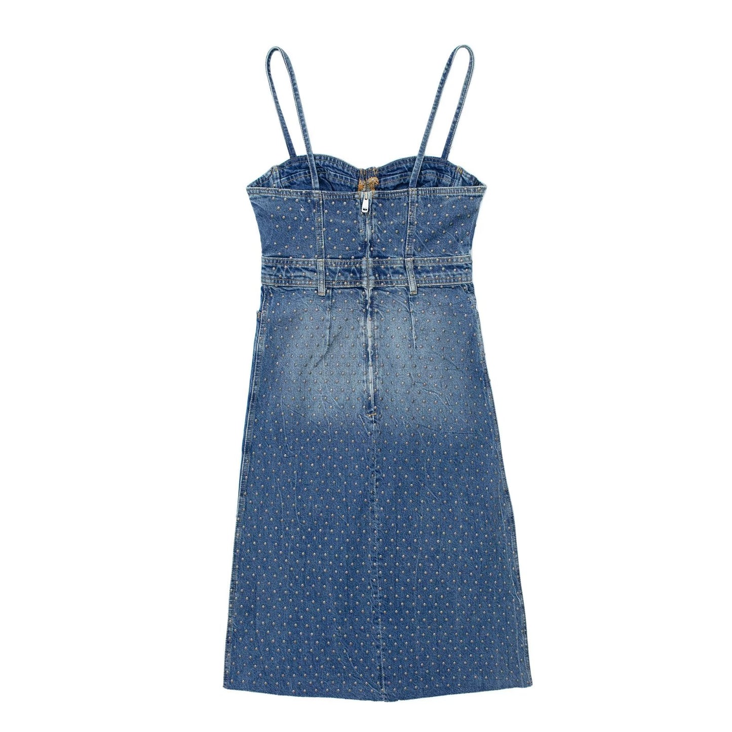 Summer Women Decorative Rivets Denim Corset Dress