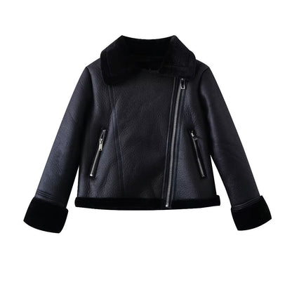 Women Clothing Women Three Color Short Faux Shearling Jacket Clothing