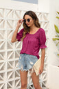 Women Summer Top Loose Casual Short Sleeve Casual U Neck T Shirt