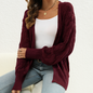 Women Clothing Loose Fitting Comfortable Sweater Coat Mid Length Design Hollow Out Cutout out Knitted Cardigan