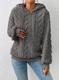 Fall Winter Women Pullover Sweater Flannel Hooded Loose Plush Jacket