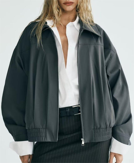 Women Clothing French Straight Bomber Jacket