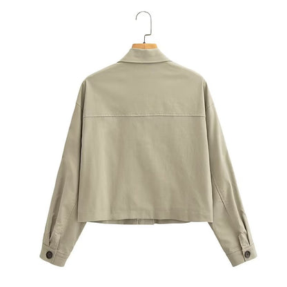 Women Fall Women Clothing Linen Blended Short Jacket