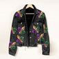 Autumn Winter Corduroy Sequined Jacket Coat Tassel Baseball Top Women  Clothing