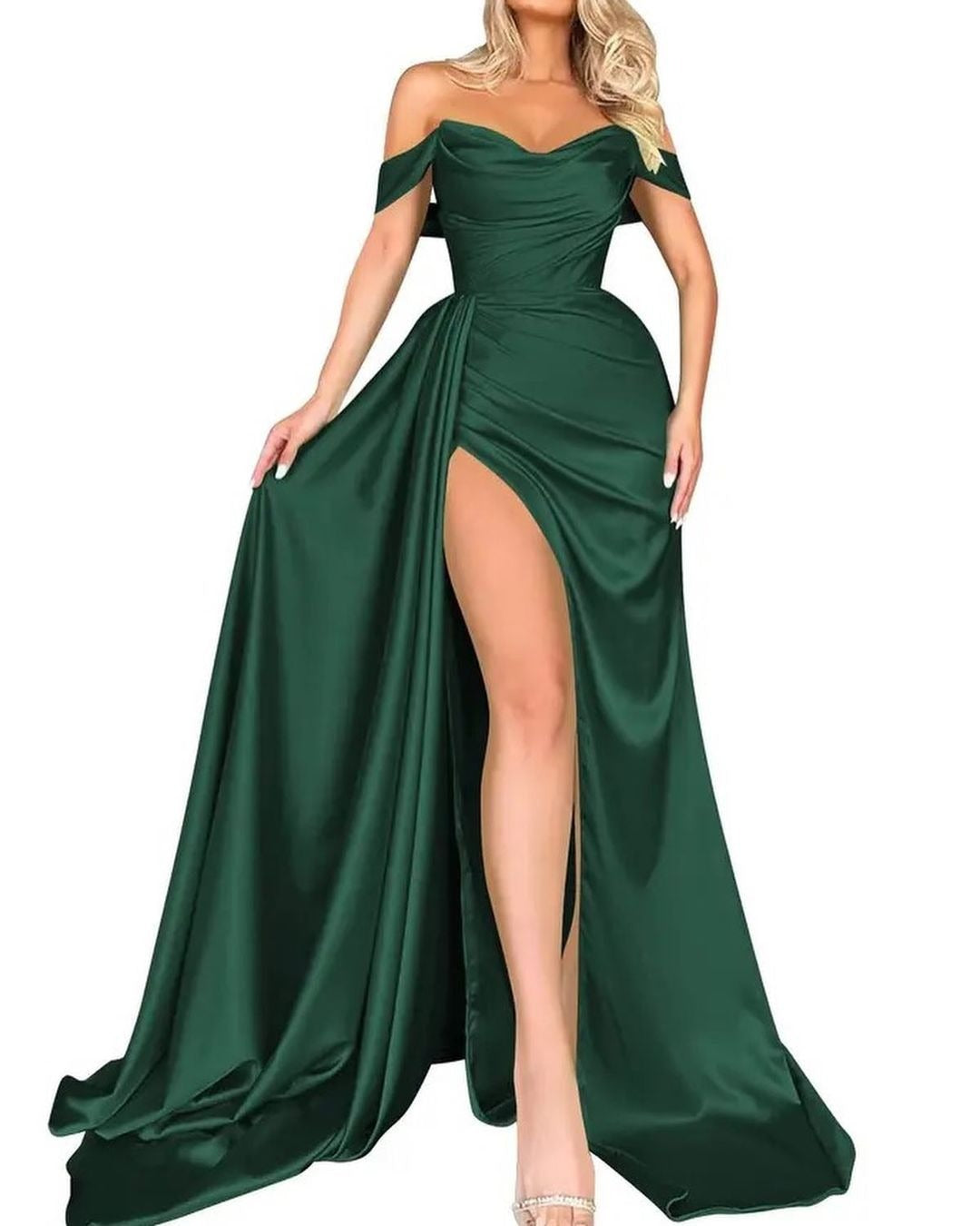 Cocktail High Slit Sexy Host Off Shoulder Slimming Party Evening Dress