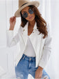 Women Solid Color Career Top Jacket