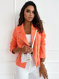 Women Solid Color Career Top Jacket