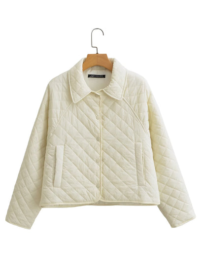 Fall Women  Clothing Collared Single Breasted Pocket Long Sleeve Shirt Cotton Coat Jacket