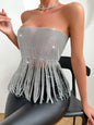 Summer Sexy Sexy Tube Top Metal Sequ Top