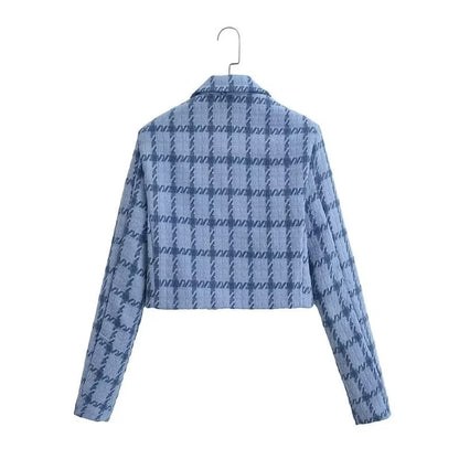 Autumn Women Clothing Classic Double Breasted Plaid Coat