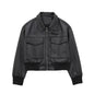 Fall Women Clothing Casual Faux Leather Bomber Jacket Coat