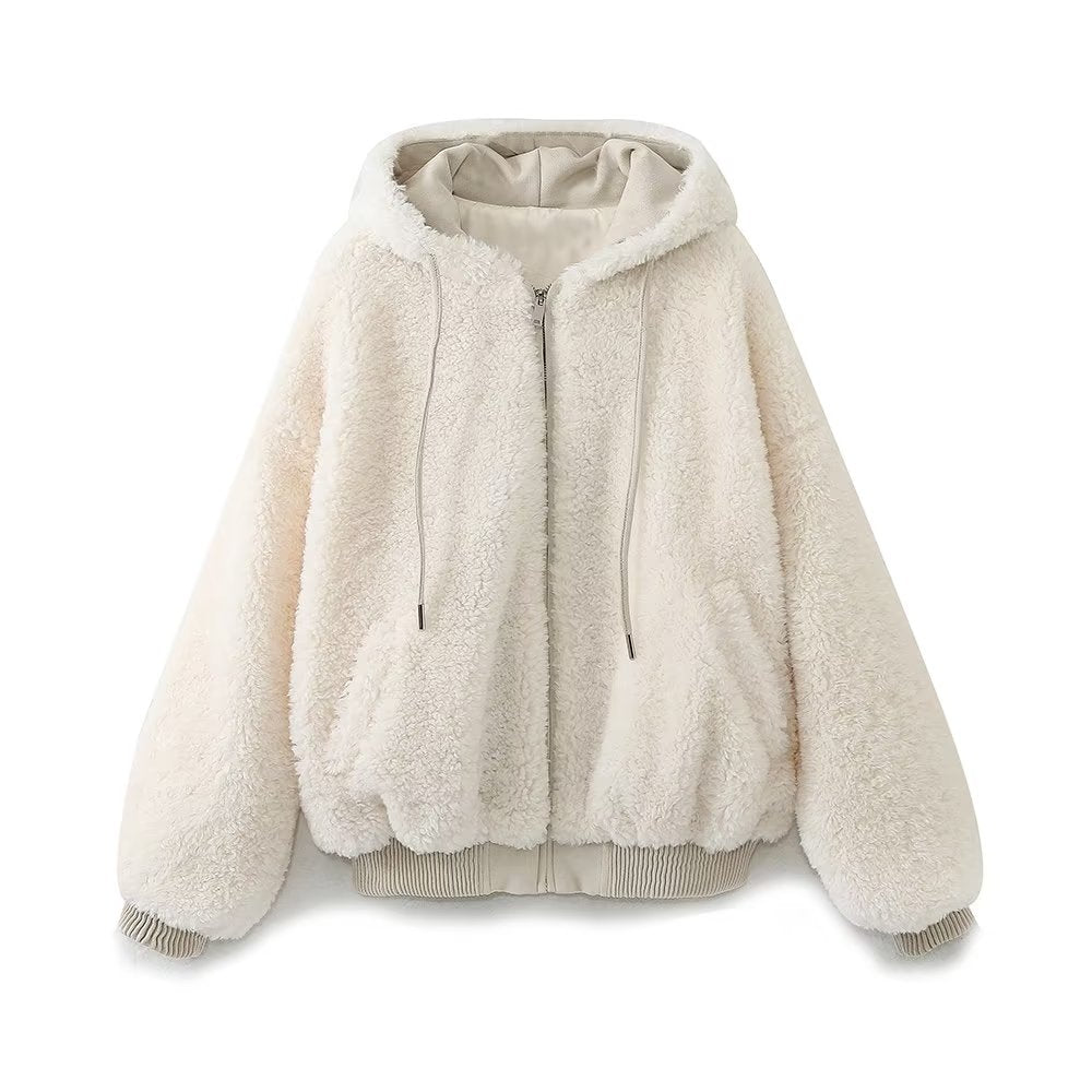 Winter Women Clothing Hooded Fleece Jacket