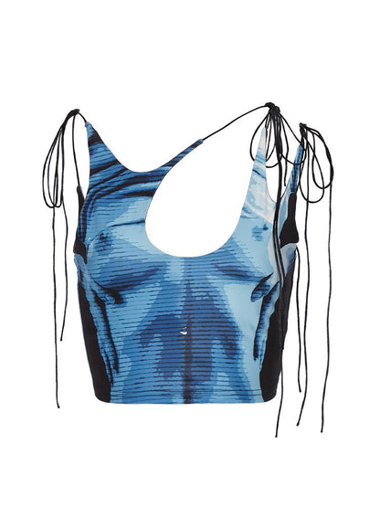 Sexy Street Body Print Strap Vest