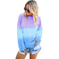 Autumn Sweater Women Gradient Color Loose round Neck Long Sleeve Top Women Clothing