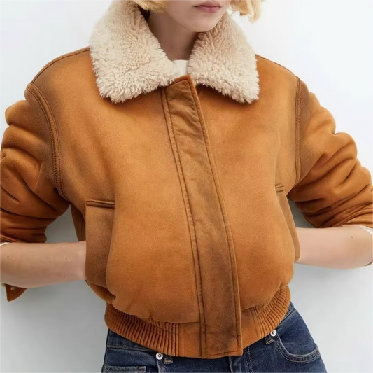 Women Clothing French Collared Double Sided Short Jacket