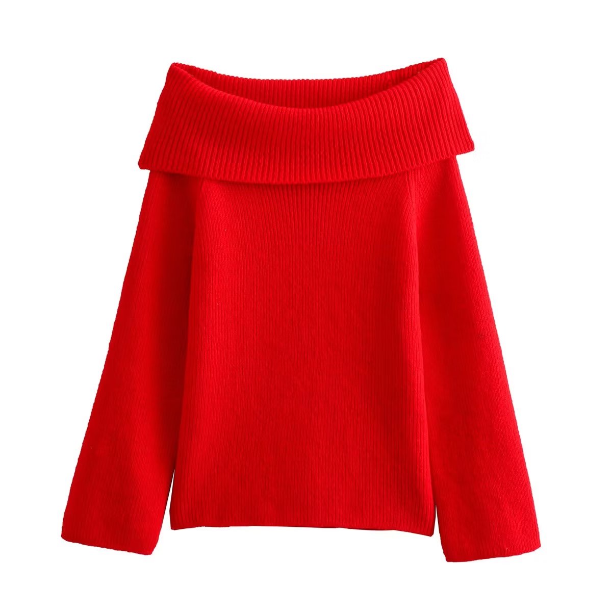 Sexy Off Shoulder Knitwear Top Women Autumn Winter Sweater