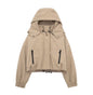 Women Clothing Maillard Wear Loose Cargo Hooded Jacket Jacket