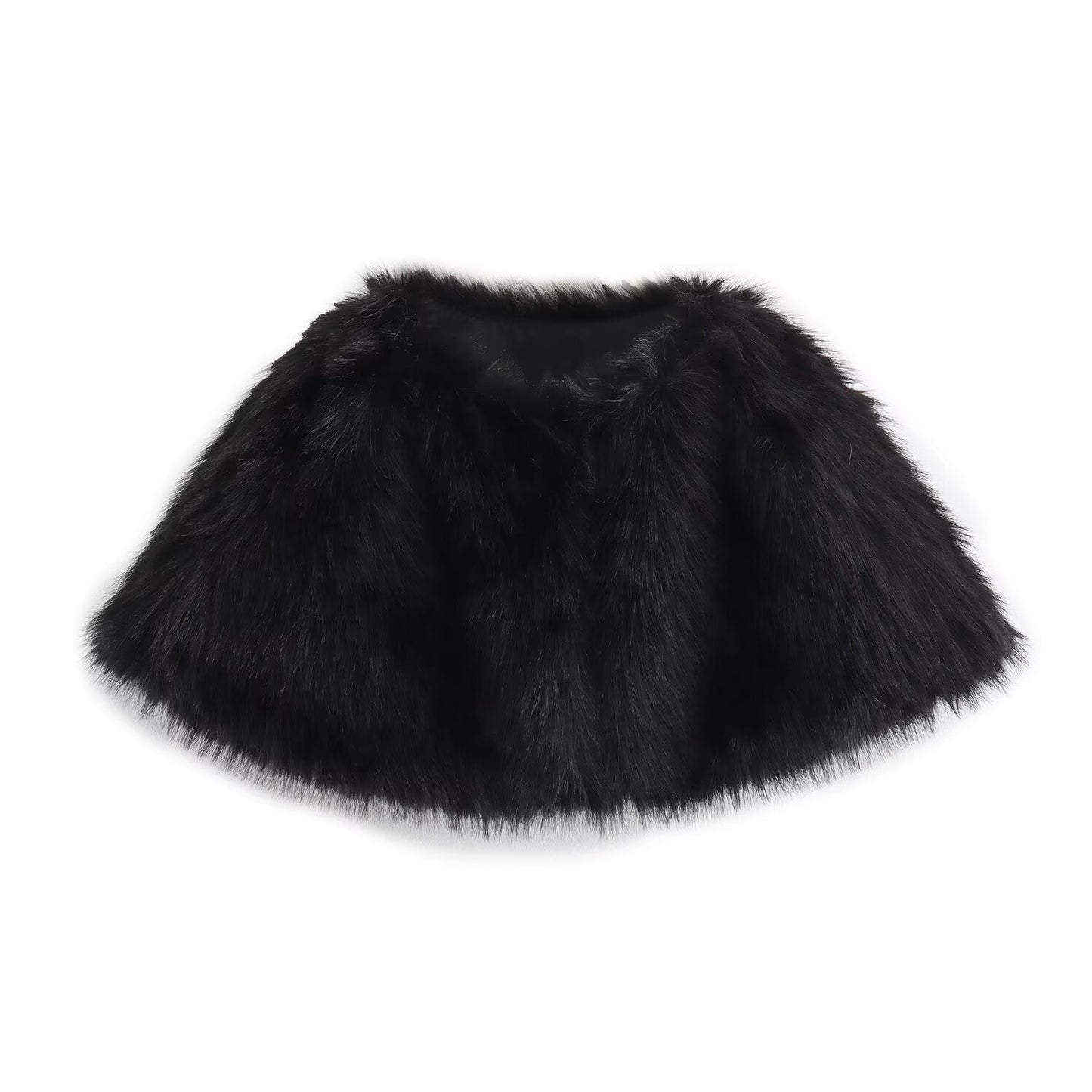 Spring Women Artificial Fur Effect Cape Coat