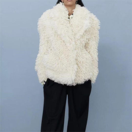 Women Clothing Lamb Wool Coat Overcoat