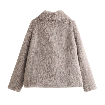 Women Casual Loose Fur Overcoat Coat