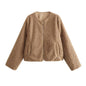 Autumn Winter All Match Fleece Loose Warm Short Jacket Women